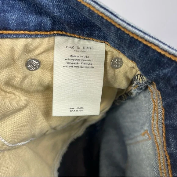 RAG & BONE Jeans Cate Step Hem Mid Rise Ankle Skinny in Hampton Size 24 - Picture 14 of 16